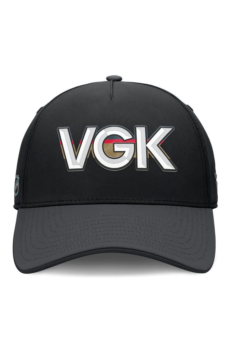 FANATICS Men's Fanatics Black/Charcoal Vegas Golden Knights Authentic Pro Rink Team Code Flex Hat, Alternate, color, Black