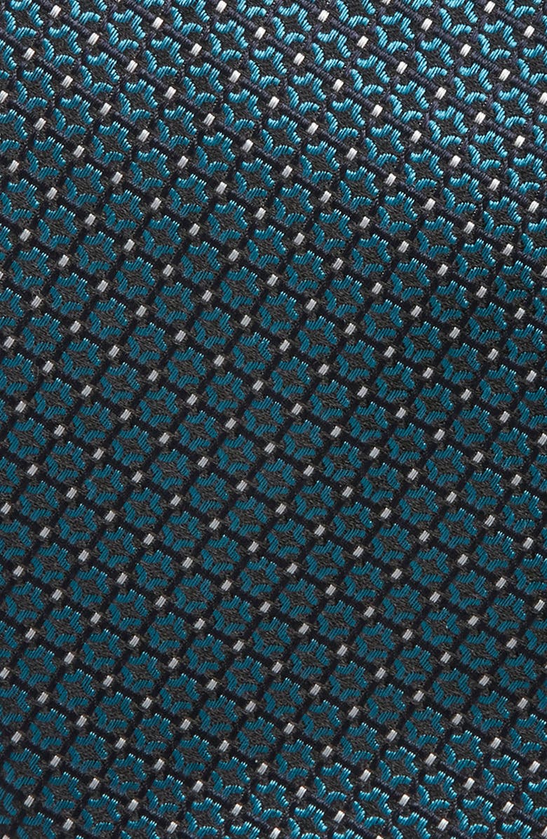 Canali Geometric Silk Tie, Alternate, color, Dark Green