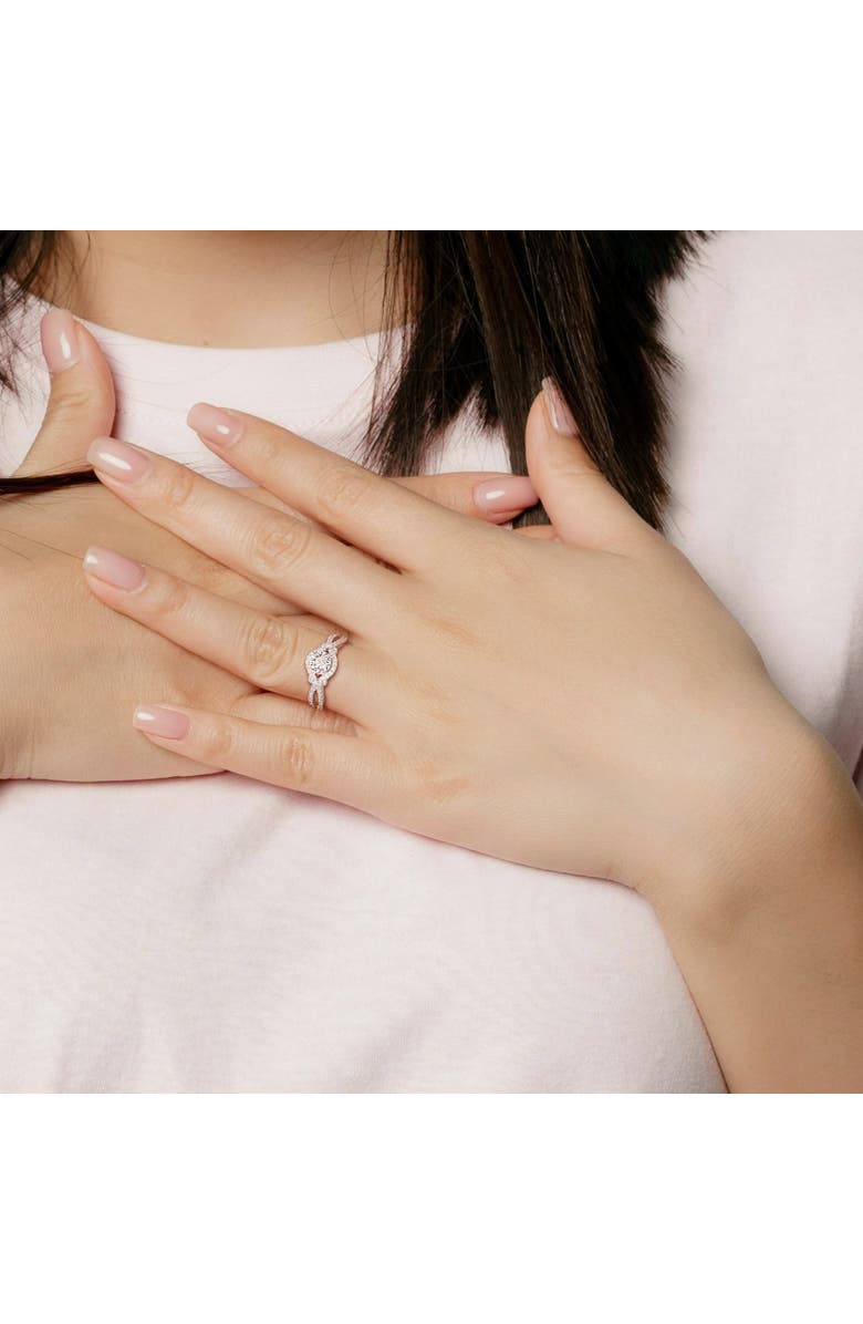 Julianna B. Diamond Crossover Engagement Ring, Alternate, color, Sterling Silver