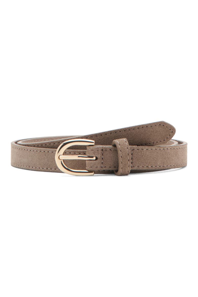 Skinny Suede Belt, Main, color, MEDIUM BROWN