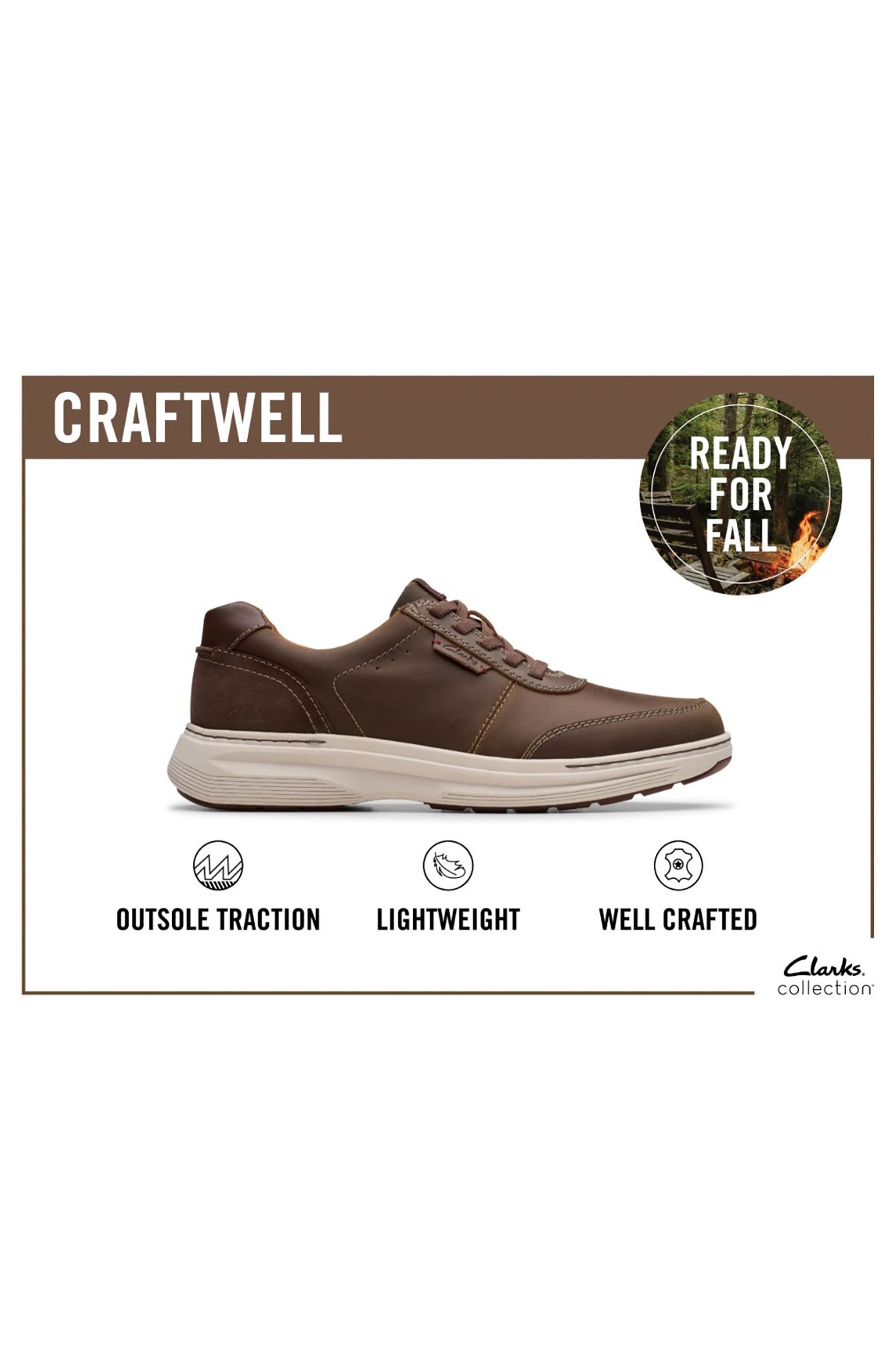 Clarks<sup>®</sup> Craftwell Lace-Up Sneaker, Alternate, color, Black Leather