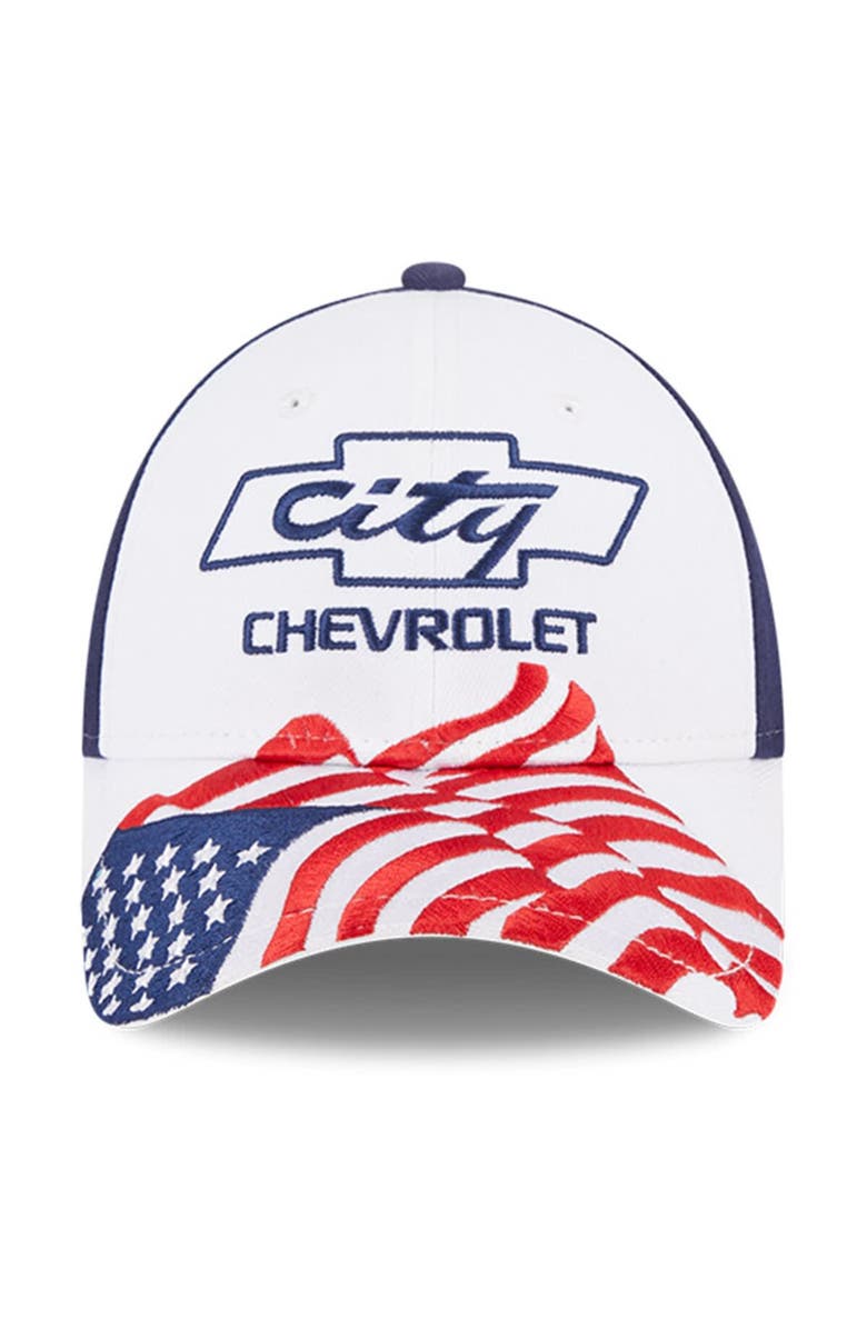 New Era Men's New Era White/Blue City Chevrolet 9FORTY Americana Snapback Adjustable Hat, Main, color, White