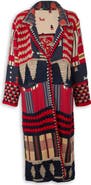 SAACHI Geometric Crochet Longline Cardigan
