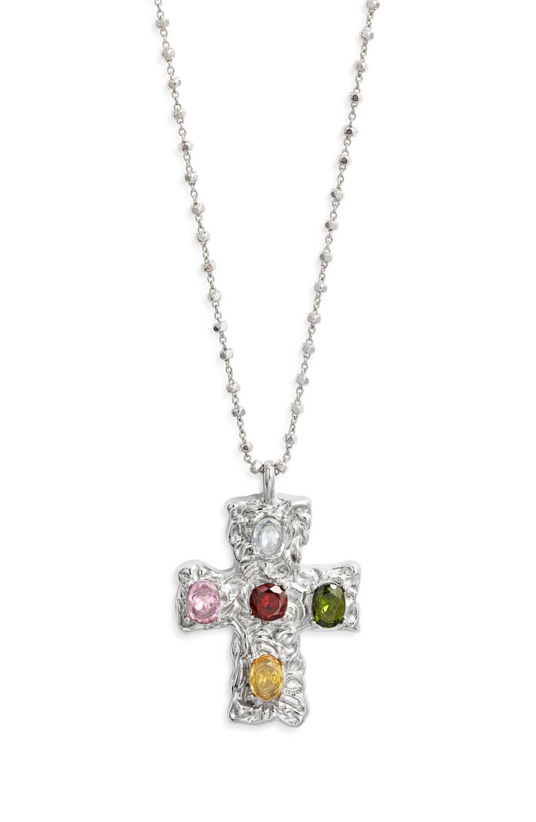 VIDAKUSH Belvedere Cross Pendant Necklace, Main, color, Silver