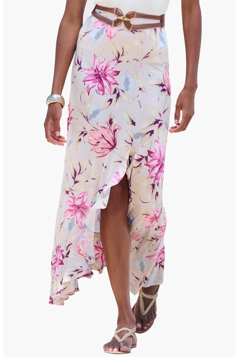 Ruffled Maxi Skirt, Main, color, Light Pink Floral