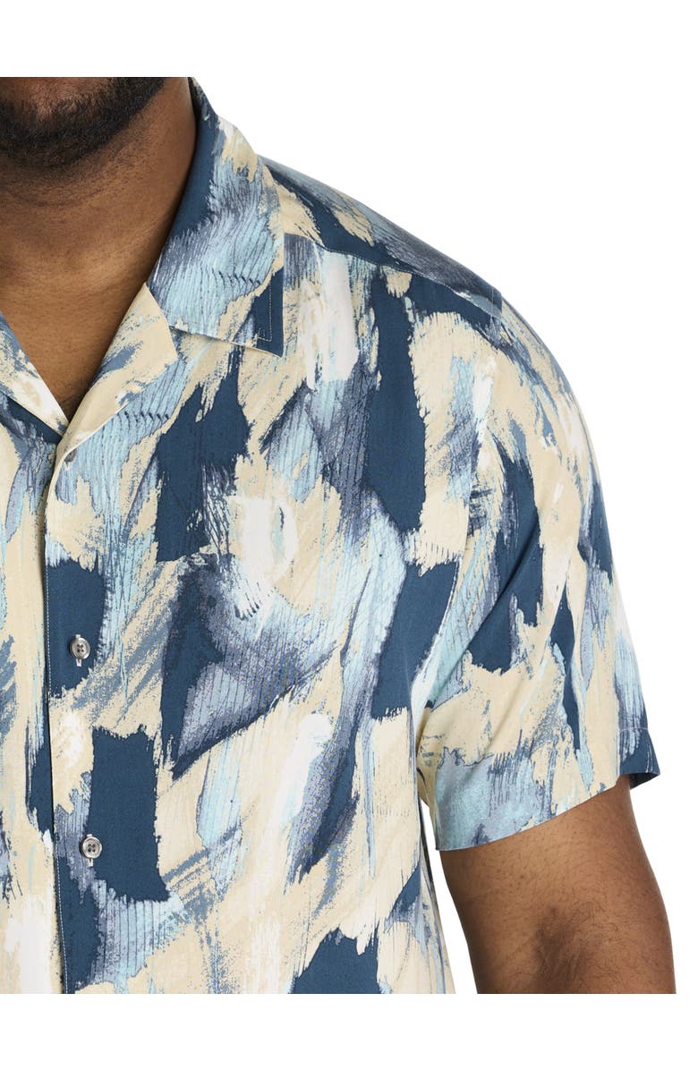 Perry Ellis Big & Tall Abstract Print Sport Shirt, Alternate, color, Blue Mirage