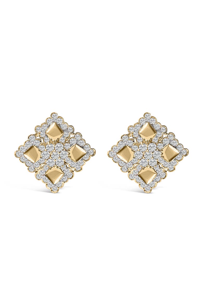 18K Yellow Gold Diamond 5 1/5 Cttw Geometric Cluster Stud Earrings, Main, color, Yellow