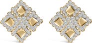 Haus of Brilliance 18K Yellow Gold Diamond 5 1/5 Cttw Geometric Cluster Stud Earrings