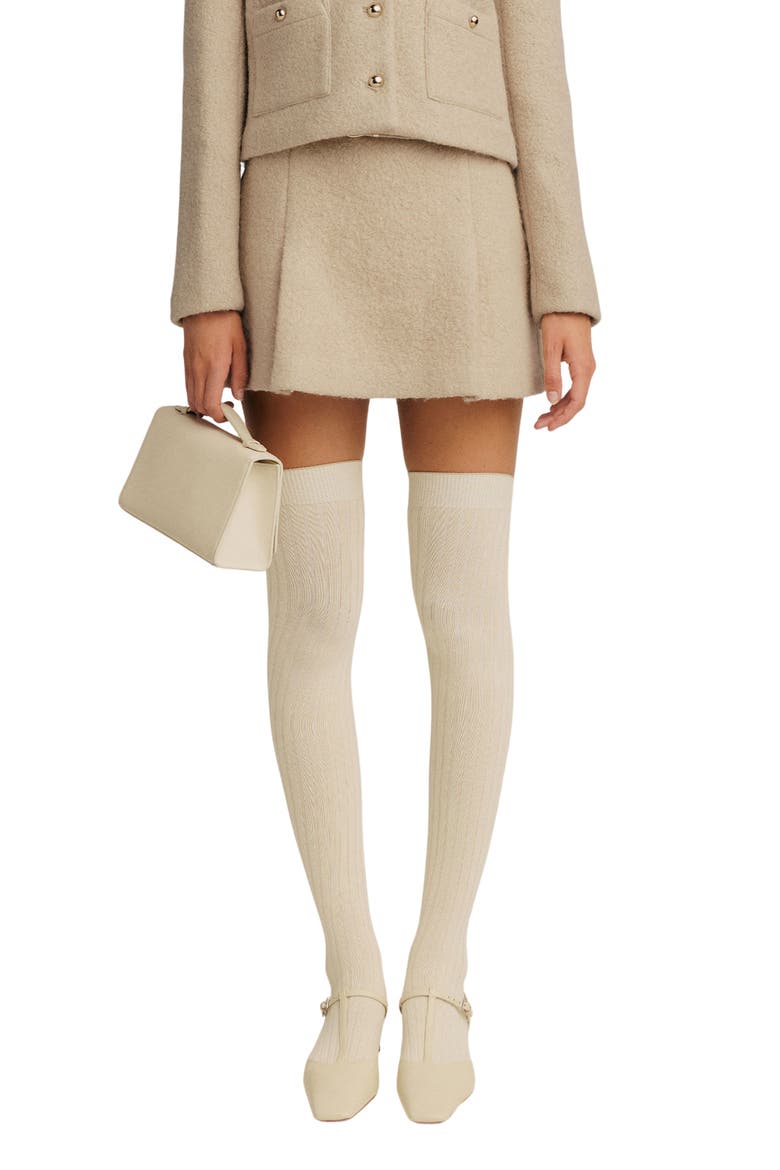 Rory Wool Blend Miniskirt, Main, color, BEIGE