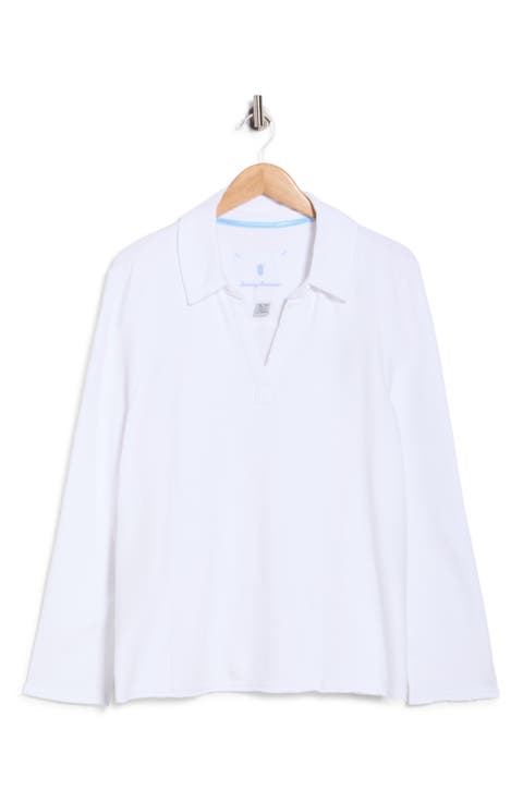 Marina Del Mar Long Sleeve Popover Top