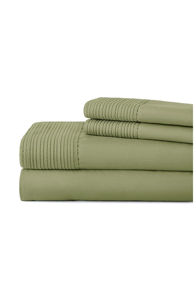 Premium Collection Pleated Extra Deep Pocket Sheet Set, Alternate, color, SAGE GREEN