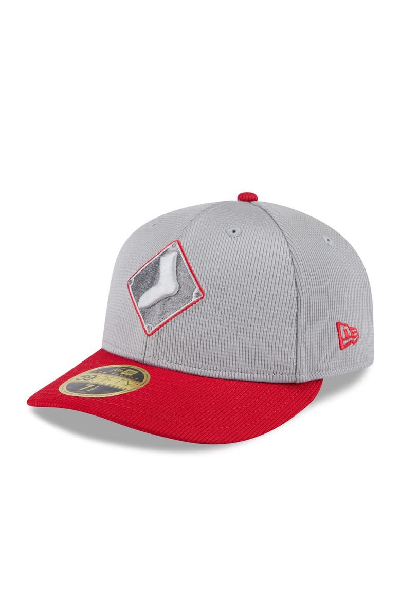 New Era Men's New Era Gray/Red Chicago White Sox 2025 Batting Practice Low Profile 59FIFTY Fitted Hat, Main, color, Gray