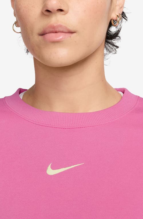 Nike Phoenix Fleece Oversize Crewneck Sweatshirt In Animal Print