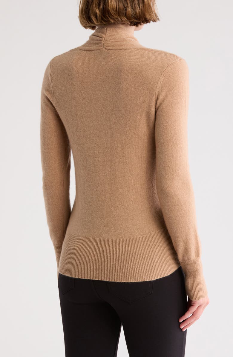Sofia Cashmere Cashmere Faux Wrap Sweater, Alternate, color, Camel