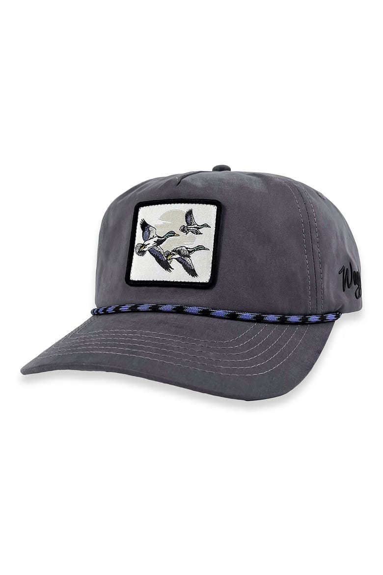 Duck & Cover Rope Trim Baseball Cap, Main, color, GRAY