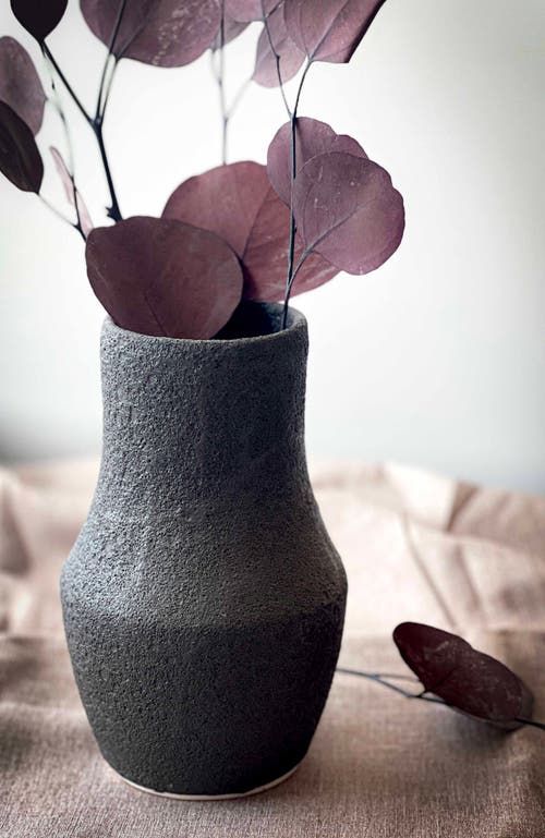 Gina Desantis Ceramics Leda Crater Vase In Black