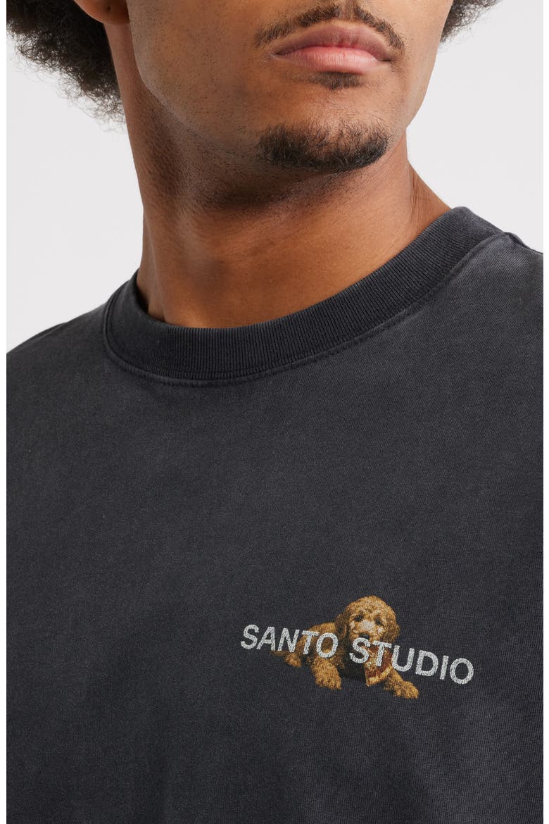 Pizza Thug Cotton Graphic T-Shirt, Alternate, color, BLACK FADE