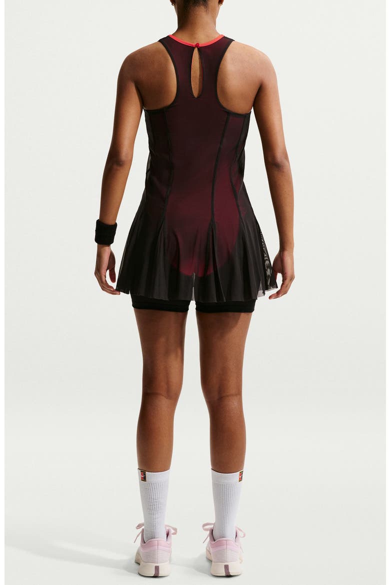Court Slam Tennis Dress, Alternate, color, BLACK/ LT CRIMSON/ WHITE