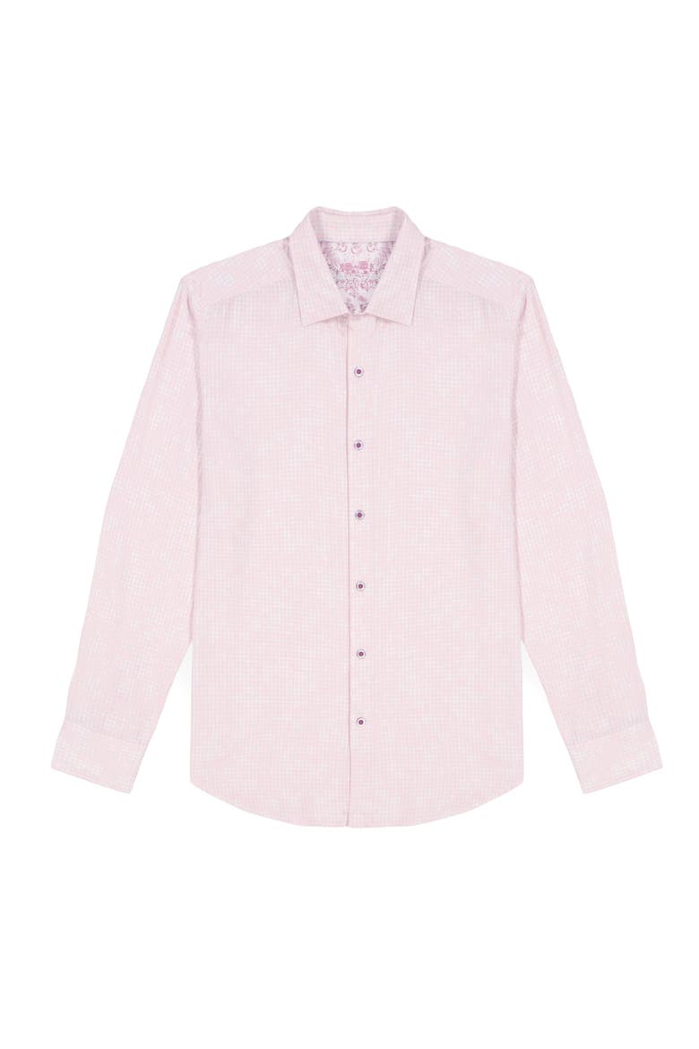 Angola Faded Plaid & Floral Button-Up Shirt, Alternate, color, PINK