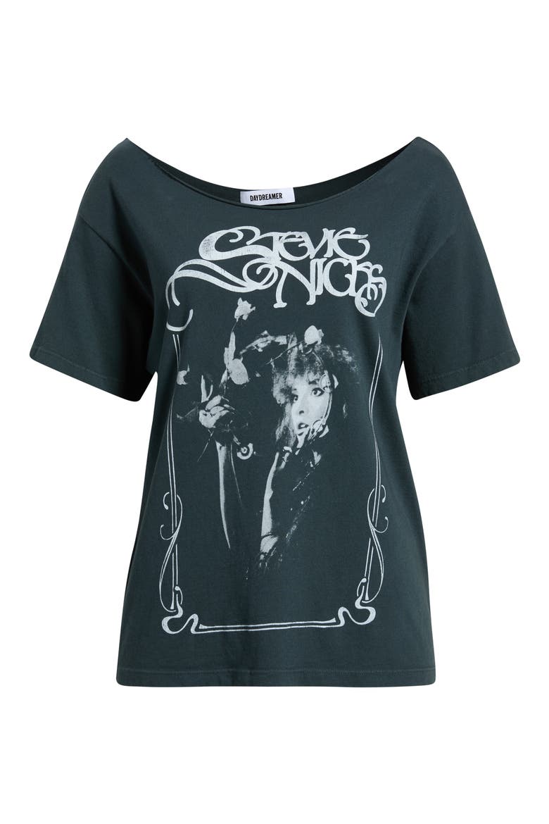 Stevie Nicks Bella Donna Graphic Off the Shoulder T-Shirt, Alternate, color, VINTAGE BLACK