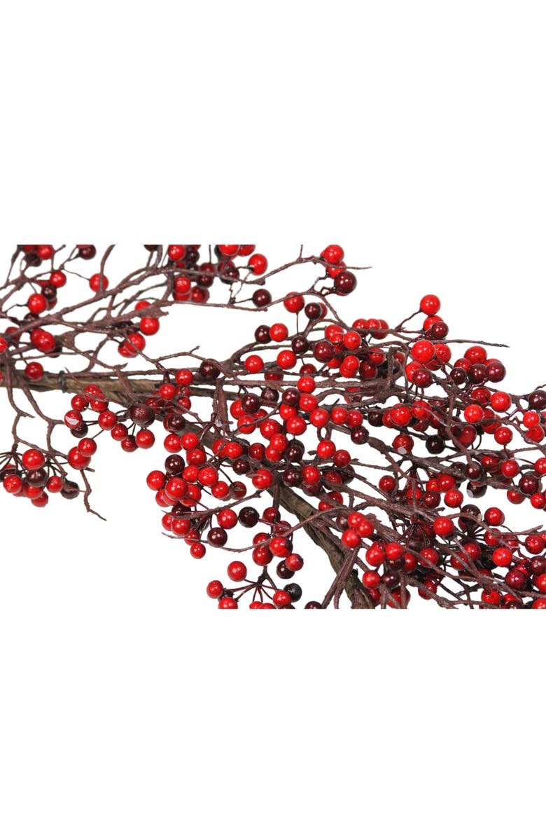 Select Artificials 24" Autumn Harvest Red and Burgundy Currant Berry Artificial Wreath - Unlit, Alternate, color,