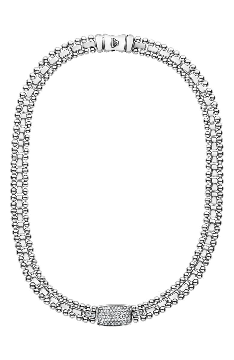 LAGOS Caviar Spark Diamond Pavé Collar Necklace, Main, color, 