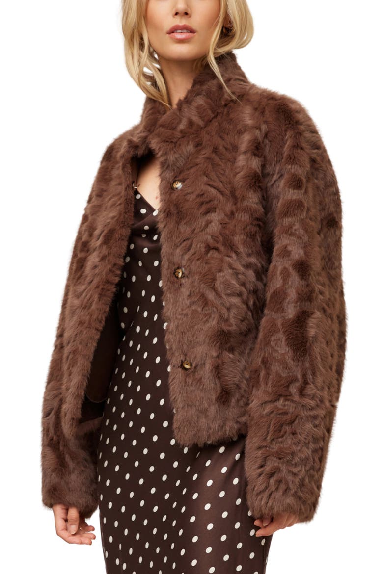 Mackenzie Reversible Faux Fur Coat, Alternate, color, WOOD