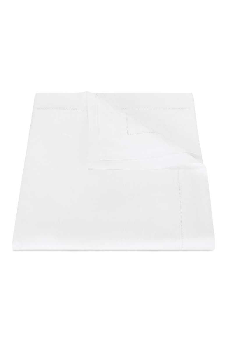 Bergamo Hemstitch Cotton Percale Duvet Cover, Main, color, WHITE
