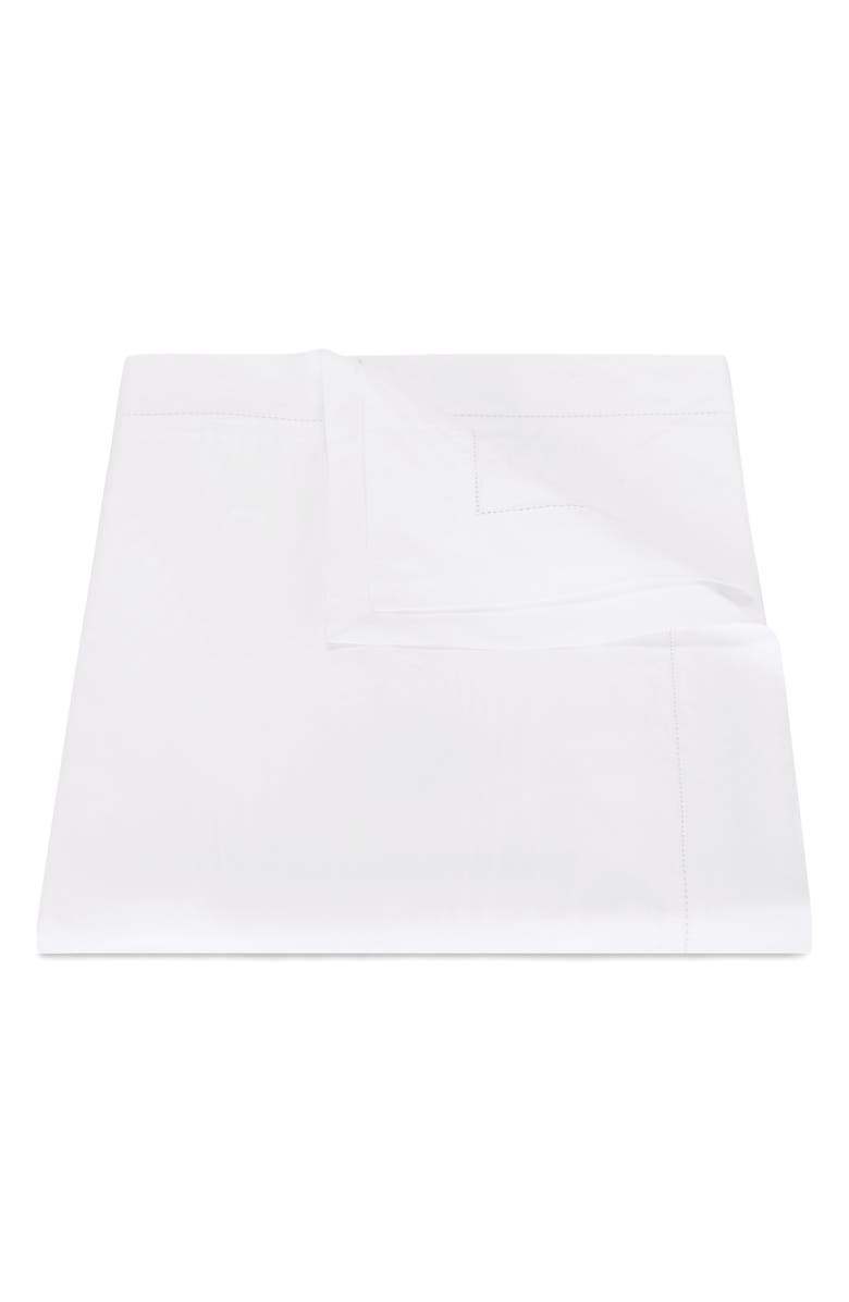 Matouk Bergamo Hemstitch Cotton Percale Duvet Cover, Main, color, White