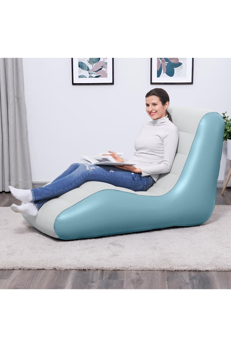 Leisure Luxe Inflatable Chaise Lounger, Alternate, color, Multicolored