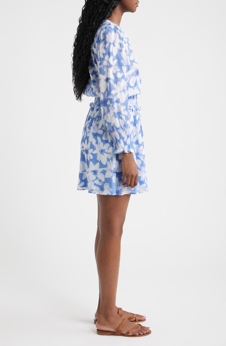 Rails Zana Floral Smocked Long Sleeve Dress, Alternate, color, Blue Amaranth