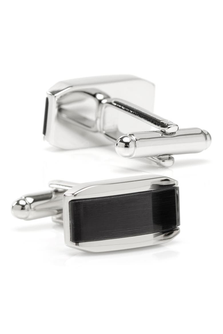 Cat's Eye Cuff Links, Alternate, color, DARK GRAY CATS EYE