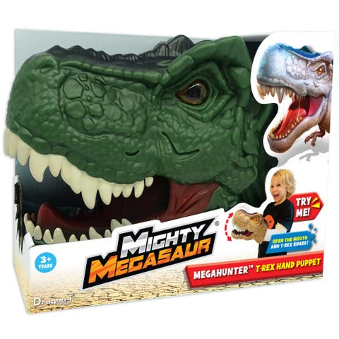 Mighty Megasaur, Megahunter T-Rex Hand Puppet Green, Kids 3+