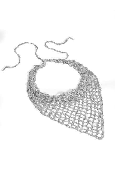 Bohemian Crochet Headscarf - Silver - Smal