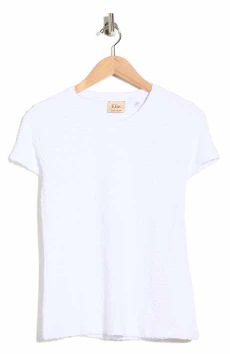 ELIE ELIE TAHARI Textured Crewneck Short Sleeve T-Shirt