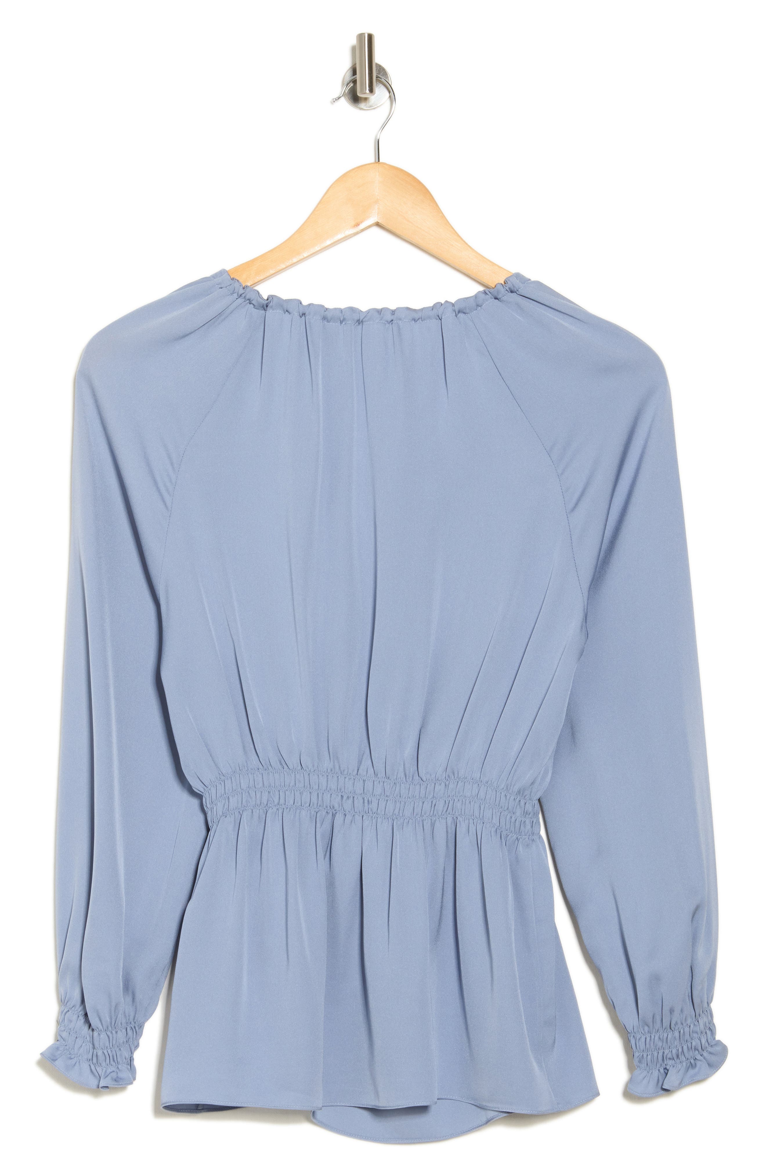 Tie Neck Smocked Silk Top - image 2