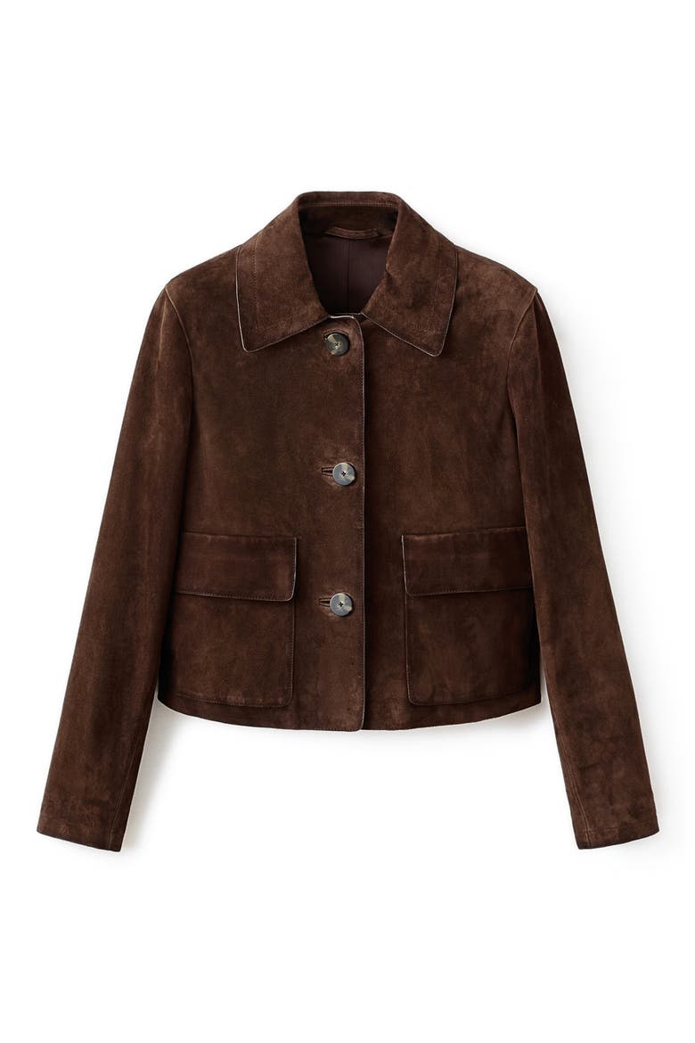 Selection Suede Button-Up Jacket, Alternate, color, BROWN