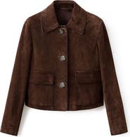 MANGO Selection Suede Button-Up Jacket