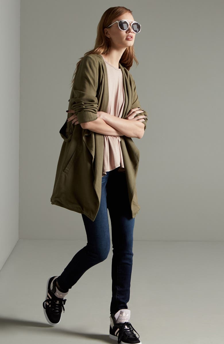 Jolt Drape Front Hooded Anorak, Alternate, color, 