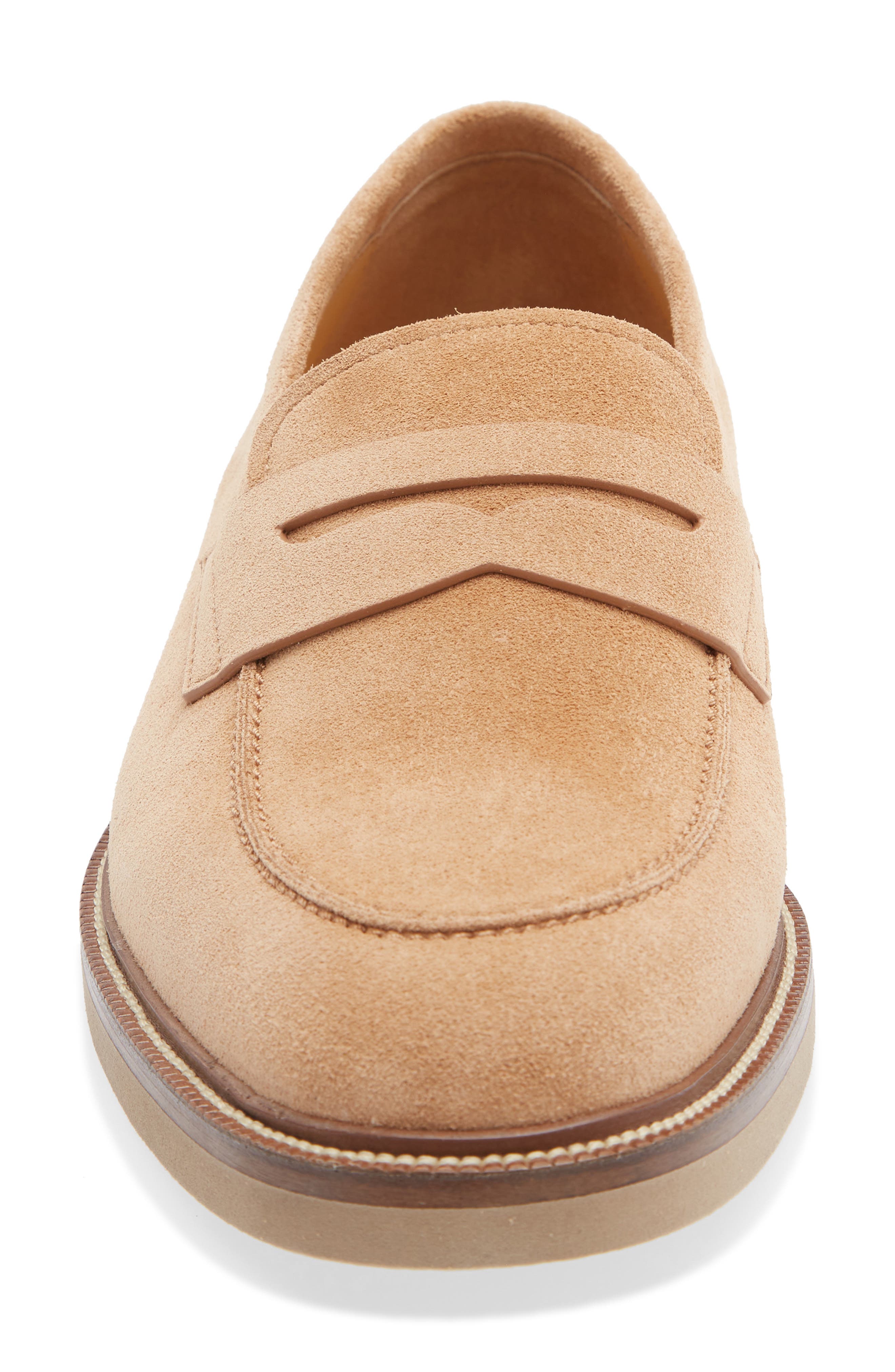Suede Penny Loafer, Alternate, color, C7962 LIGHT BROWN