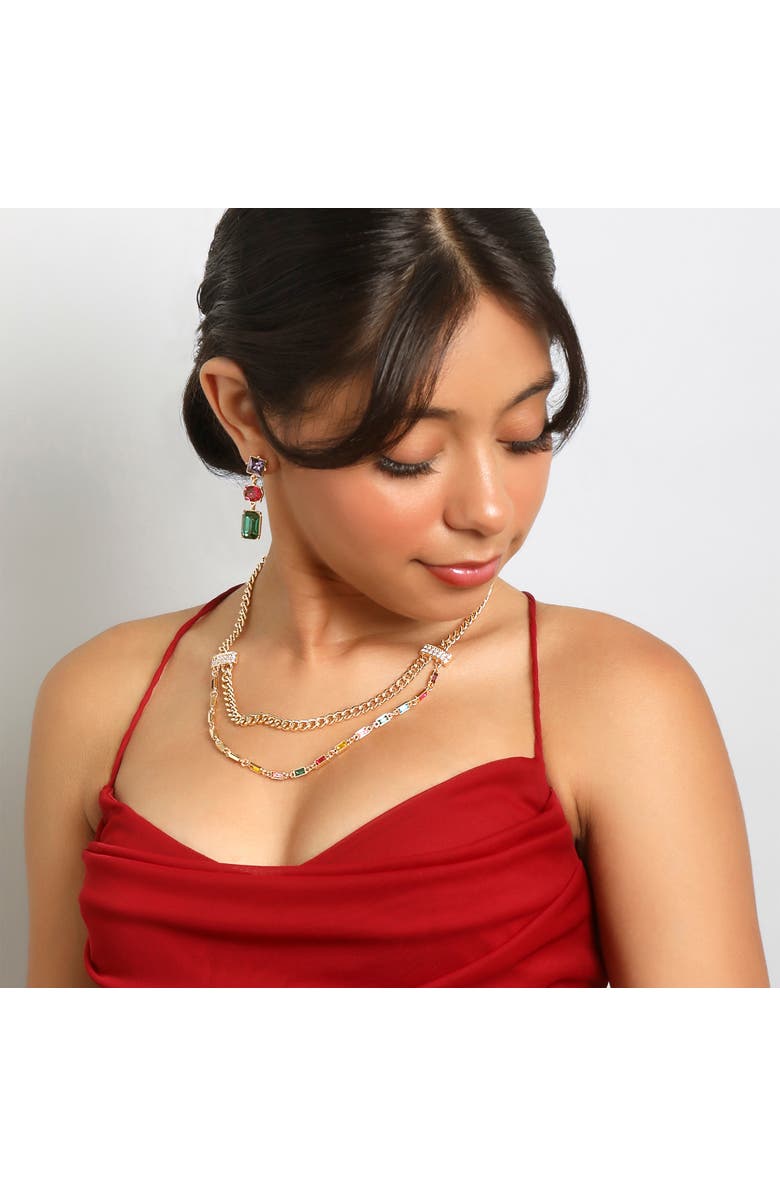 BCBG Generation Multi-Gem Drop Earrings, Alternate, color, Multicolor