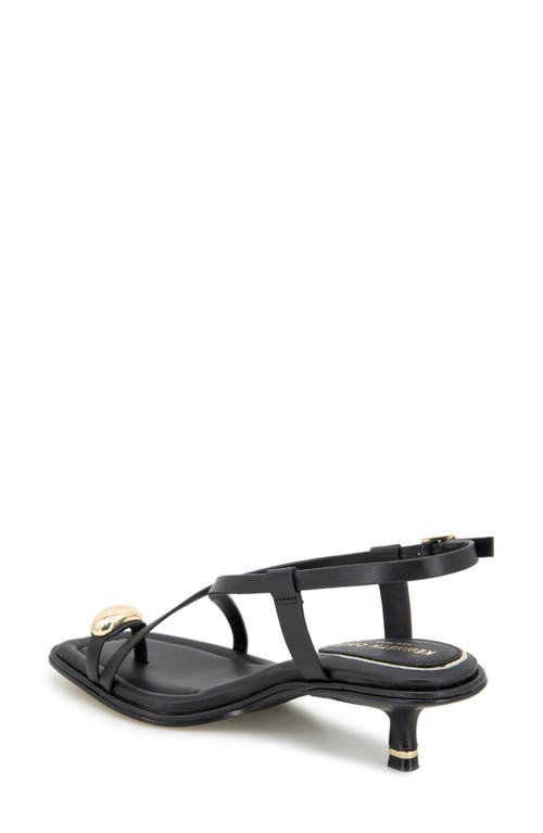 Kenneth Cole Geala Slingback Kitten Heel Sandal In Black Leather