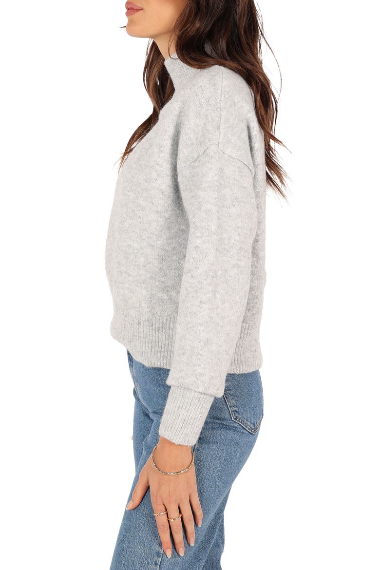 Brianna Mock Neck Sweater, Alternate, color, HEATHER GREY