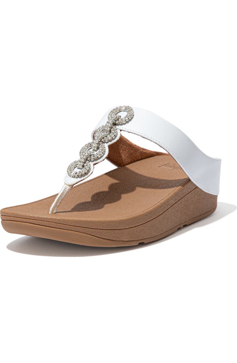 FitFlop Fino Crystal Embellished Thong Platform Sandal, Alternate, color, Urban White