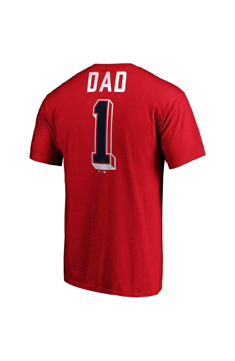 FANATICS Men's Fanatics Branded Red Washington Nationals Number One Dad Team T-Shirt, Alternate, color, 