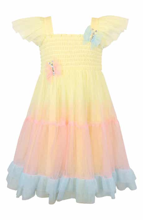 Zunie Kids' Butterfly Appliqué Mesh Dress