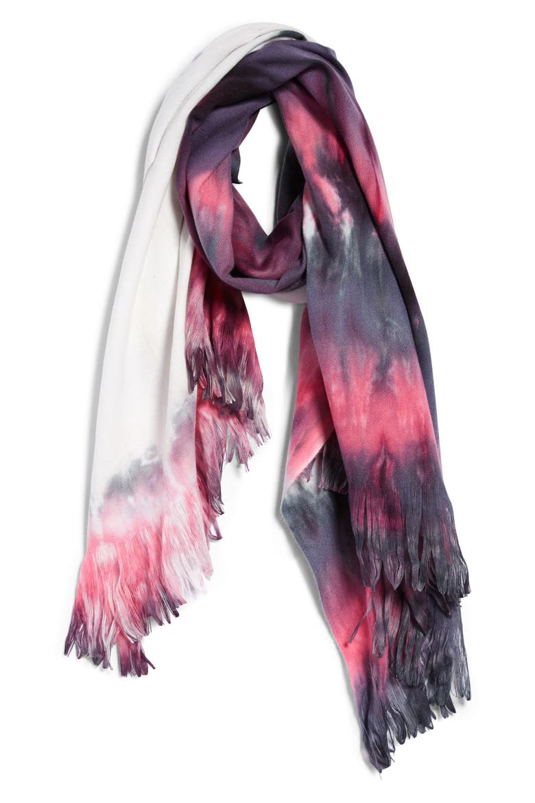 Tie Dye Scarf, Main, color, MAGENTA