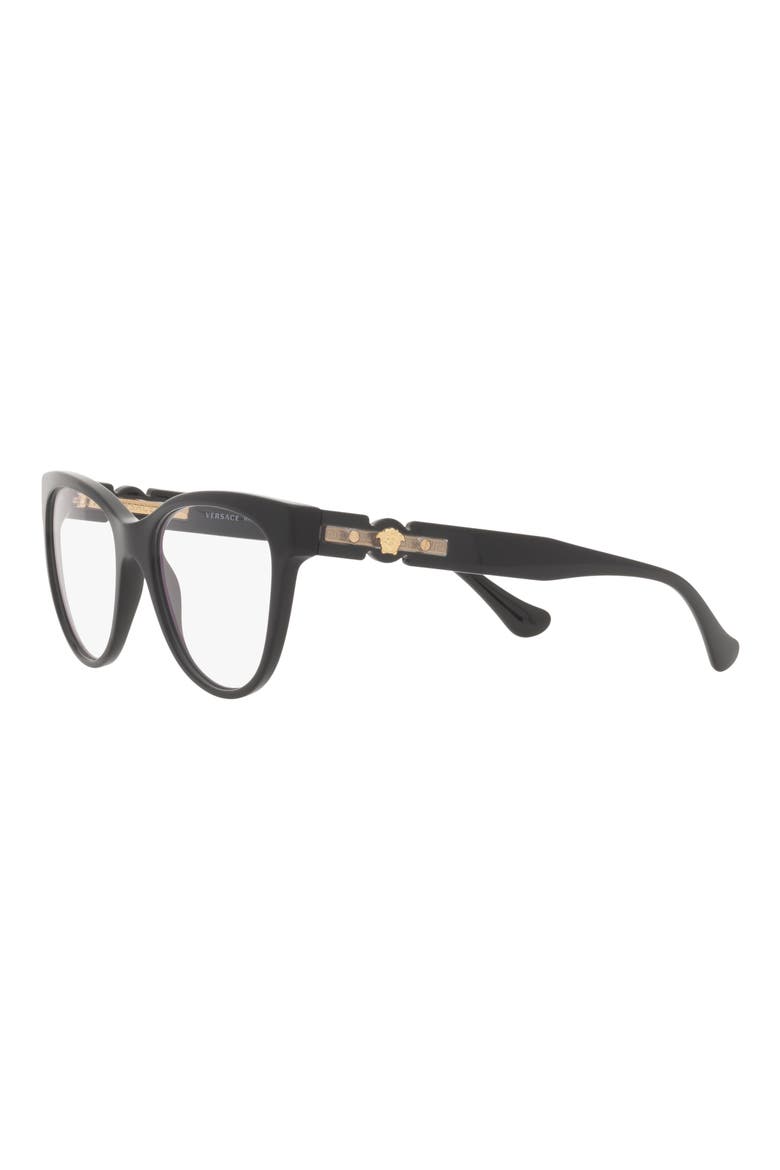 53mm Cat Eye Optical Glasses, Alternate, color, BLACK