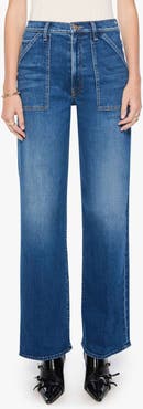 MOTHER The Patch Maven Sneak High Rise Wide Leg Jeans
