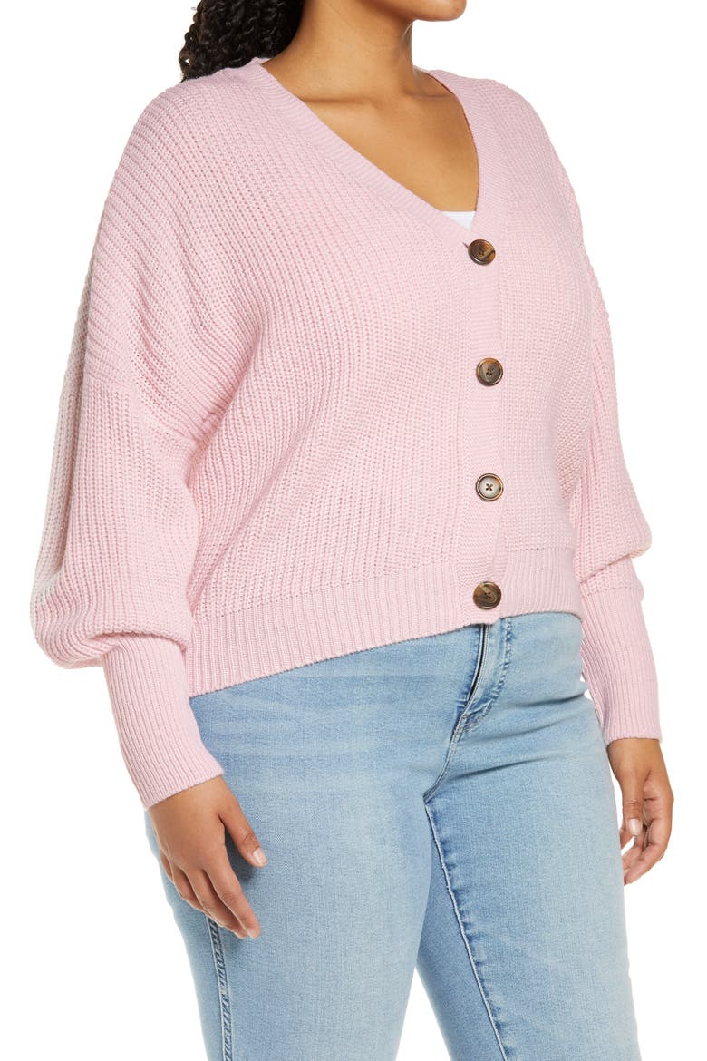 Lea V-Neck Cardigan, Alternate, color, PARFAIT PINK